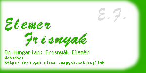 elemer frisnyak business card