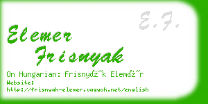 elemer frisnyak business card